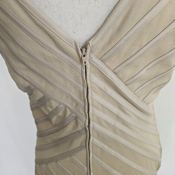 Tadashi Shoji Cream Champagne Bandage Dress - Picture 6 of 9